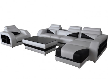 Leder Eck Sofa Garnitur Sofas Couchen Polster Wohnlandschaft Sessel Ecke