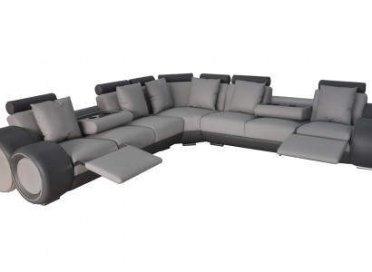 Ecke Leder Modern XXL Couch Wohnlandschaft Ledersofa Sofa L-form A1163 III