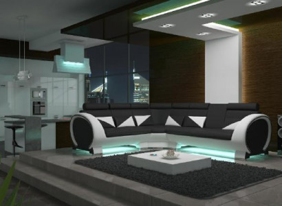 ECKSOFA ECKCOUCH DESIGN *FARBWAHL* SOFA LEDER COUCH LEDERSOFA LEDERGARNITUR