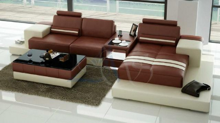 Ledersofa Ecksofa Sofa Couch Design Sitz Polster Garnitur Wohnlandschaft 2725B