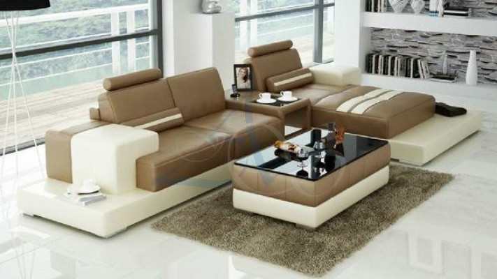 Ledersofa Ecksofa Sofa Couch Design Sitz Polster Garnitur Wohnlandschaft 2725B