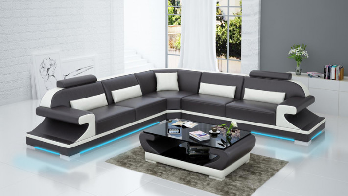 Ledersofa Couch Wohnlandschaft Modern Eck Ecksofa Sofa Design Garnitur