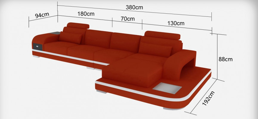 Modern Elegantes Design L-förmiges Ecksofa aus Leder für zeitlose Wohnräume