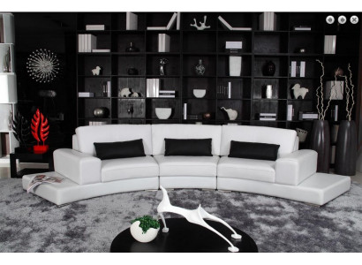 Ledersofa mit USB Wohnlandschaft Ecksofa Eck Garnitur Design Modern Sofa A1130