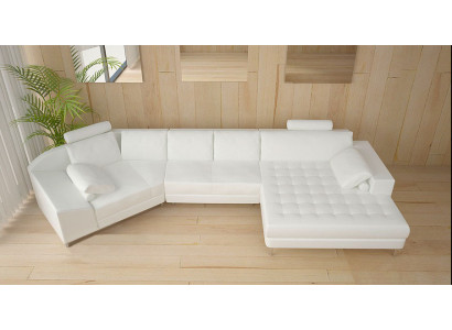 Ledersofa mit USB Wohnlandschaft Ecksofa Eck Garnitur Design Modern Sofa A1116