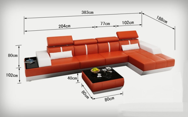 Ledersofa L-Form Couch Wohnlandschaft Ecksofa Garnitur Design Modern Sofa K5015B
