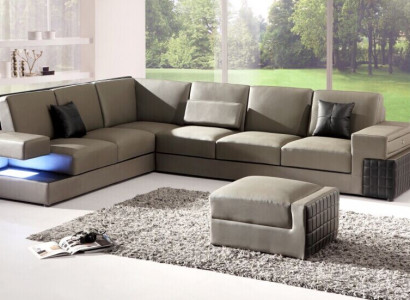 Modern Ecksofa Couch Polster Sitz Leder Design Sofa Garnitur Wohnlandschaft