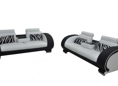 Sofa Couch Sitz Polster Komplett Set Garnitur 3+3 Sofas Designer Couchen Leder