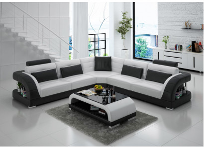 Ledersofa Sofa Couch Wohnlandschaft Modern Eck Ecksofa Design Garnitur