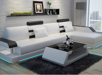 Ledersofa Maßfertigung Couch Wohnlandschaft Ecksofa Garnitur Design Sofa USB Neu