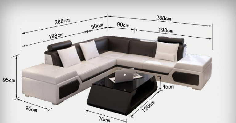 Ledersofa L-Form Couch Wohnlandschaft Ecksofa Garnitur Design Modern Sofa + USB