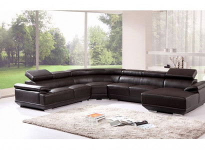 Wohnlandschaft Ecksofa Ledersofa mit USB,Sofa Couch Polster Sitz Eck Garnitur