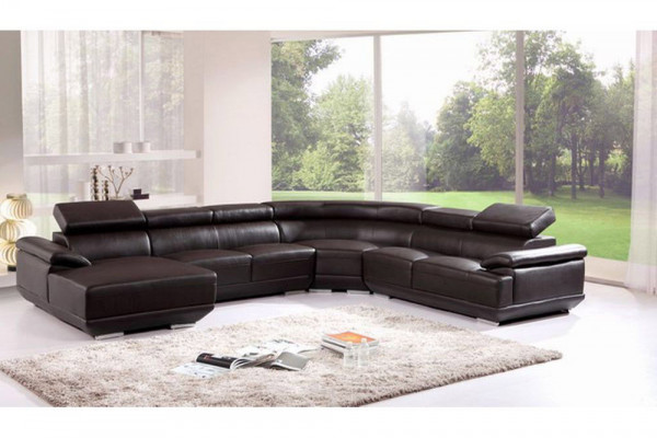 Wohnlandschaft Ecksofa Ledersofa mit USB,Sofa Couch Polster Sitz Eck Garnitur