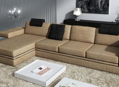 Moderne Wohnzimmer Design Couch Textil Stoff Sofa Polster Eck Garnitur LED + USB
