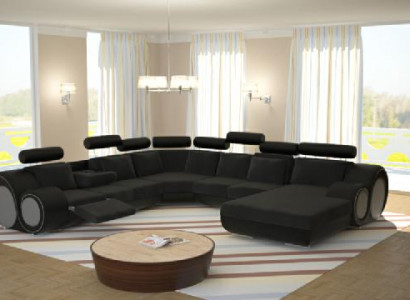 Sofa mit USB Designer Wohnlandschaft U-Form Couch Ecksofa Polster Garnitur Neu