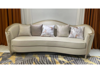 Luxus Sofa Möbel Wohnzimmer Sofas 3 Sitzer Couch Echtholz Italienischer Stil Neu