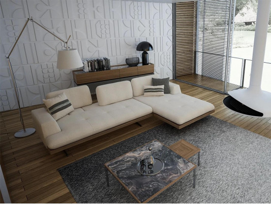 Modern Luxus Sofa Couch Wohnzimmer Relax Ecksofa L-Form mit 2x Couchtisch