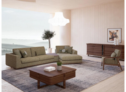 Wohnzimmer Set 2tlg Komplett Ecksofa L-Form Relax Möbel Sessel Modern Textil