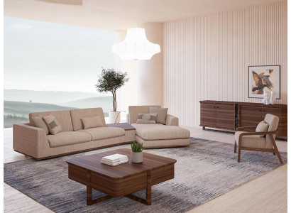 Designer Beige Sofas L-Form Polstermöbel Ecksofa Neu Luxus Sessel Wohnzimmer