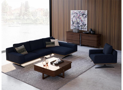 Modern Blau Designer Wohnzimmer Einrichtung Polstersofa Luxus Polster Textil