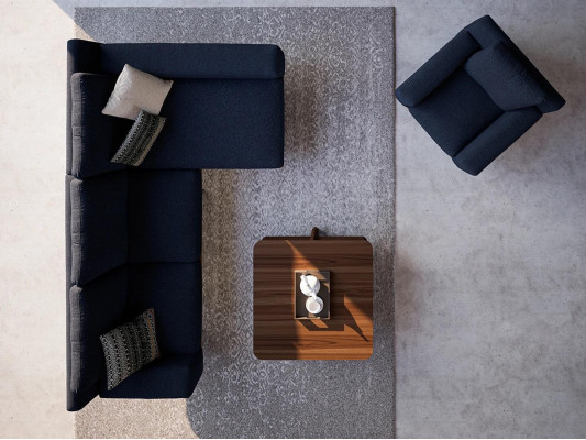 Modern Blau Designer Wohnzimmer Einrichtung Polstersofa Luxus Polster Textil