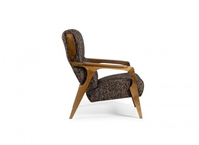 Luxus Sessel Sitzer Wohnzimmer Sitz Stoff Polyester Stil Modern Design Neu