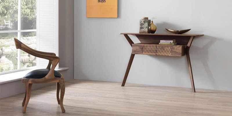 Wohnzimmer Luxus Konsolentisch Braun Holz Tisch Modern Design Konsole