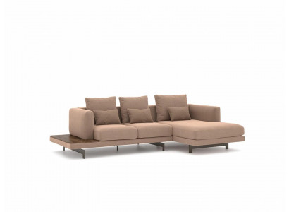 Polstermöbel Ecksofa L-Form Beige Designer Möbel Eck Garnitur Wohnzimmer