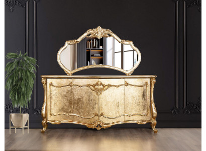 Anrichte Spiegel Luxus Kommode Garnitur Möbel Kommoden Anrichten Gold