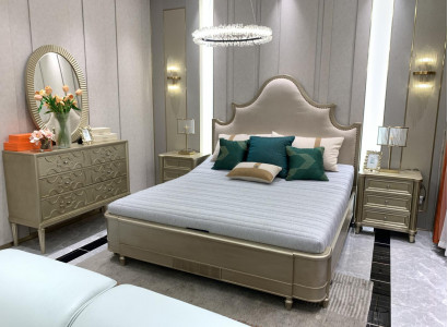 Schlafzimmer Design Bett Set Garnitur Betten 2x Nachttisch 3tlg. Möbel Komplett