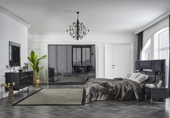 Luxus Kleiderschrank Glasschrank Loft Schlafzimmer Schränke Schwarz Möbel