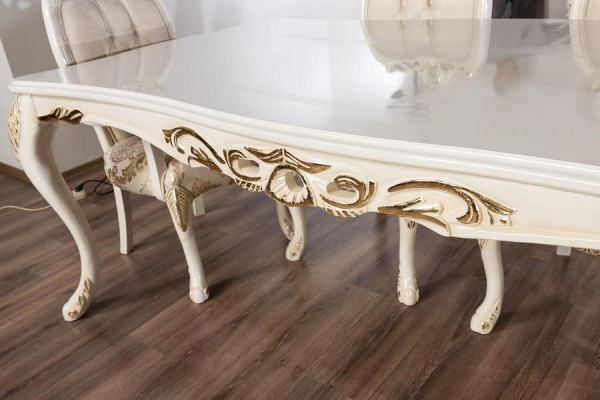 Klassischer Esstisch Beige Design Tisch Holz Tische Möbel Wohnzimmer