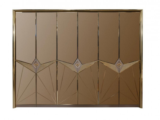 Glamouröses Schlafzimmererlebnis Luxusmöbel Set mit detailverliebten Goldnuancen
