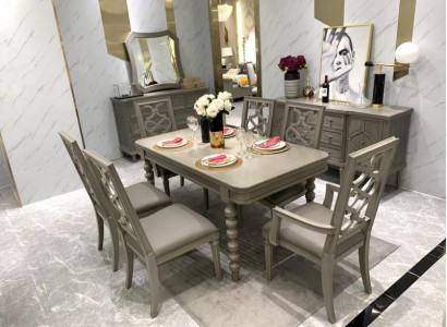 Garnitur Holz Möbel Sets Essgruppe Esszimmer Garnitur 6x Stuhl Set Stühle Neu