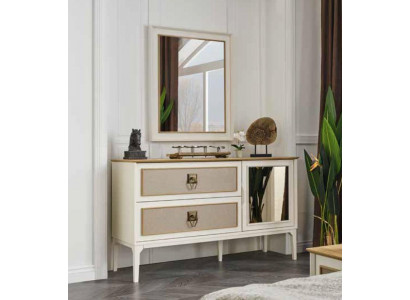 Kommode Spiegel Design Möbel Konsole Holz Schrank Garderobe Sideboard Anrichte