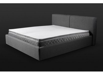Graues Doppelbett Polster Betten Bettkasten Design Eleganter Stoff Bett