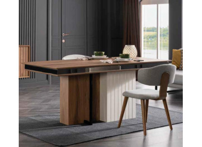 Brauner Esstisch Möbel Einrichtung Tisch Esstische Holz Möbel Wohnzimmer