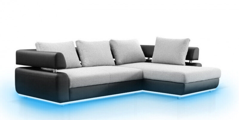 Ecksofa Wohnlandschaft + Bettfunktion Sofa Ecksofa Couch Ecke Polster Garnitur