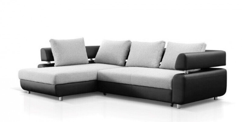 Ecksofa Wohnlandschaft + Bettfunktion Sofa Ecksofa Couch Ecke Polster Garnitur