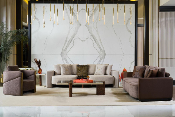 Sofagarnitur 3+2+1 Sitzer Modern Relax Sessel Modern Stil 3tlg Textil Stoff