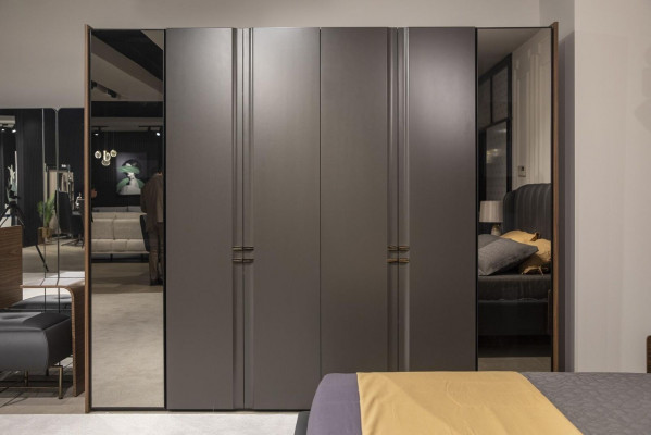 Schlafzimmer Set Bett 2x Nachttisch Kleiderschrank Schminktisch mit Spiegel 5tlg