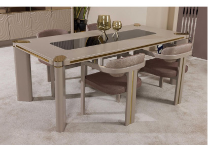 Esszimmer Set 4x Stühle Esstisch Set Esszimmer Designer Holz Stühle Garnitur Neu