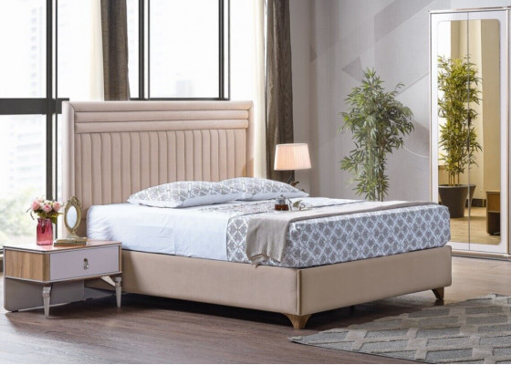 Modern Schlafzimmer Set Bett + 2x Nachttische Design Möbel 3 tlg. Neu EU