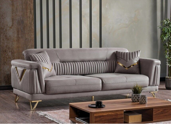Sofa Couch Polster 3 Sitzer Textil Sofas Couchen Wohnzimmer Luxus Sofa 3er 
