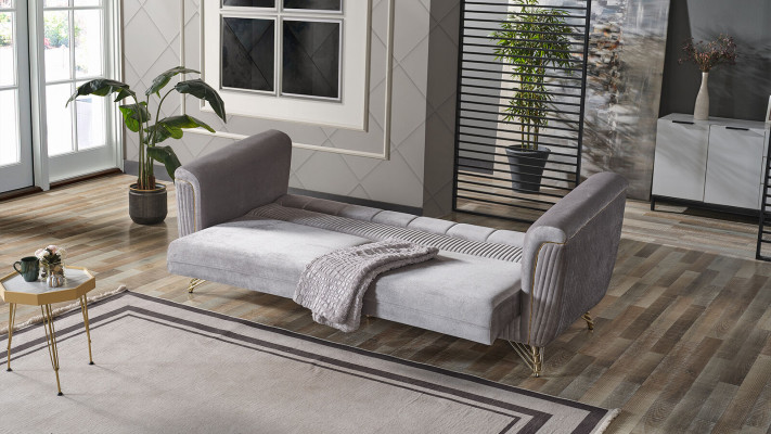 Sofa 3 Sitzer Textil Holz Modern Sofa Polster Couch Sofas Design Luxus Grau