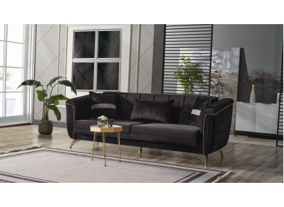 Edles Dreisitzer Sofa Modernen 3 Sitzer Stilvolle Sofa 228cm Braun Möbel