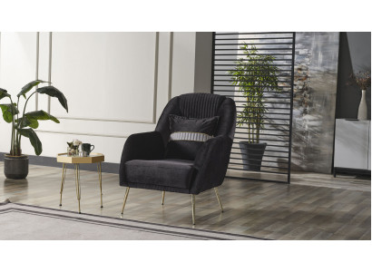 Elegantes Sofa Sessel Sofagarnitur Schwarz Relax 2tlg Wohnzimmer Möbel