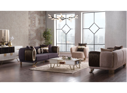 Prestigeträchtige 3+3+1 Wohnzimmer Garnitur Wohnzimmer set zwei Sofas und sessel Neu