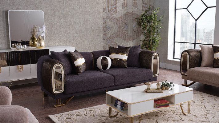 Prestigeträchtige 3+3+1 Wohnzimmer Garnitur Wohnzimmer set zwei Sofas und sessel Neu