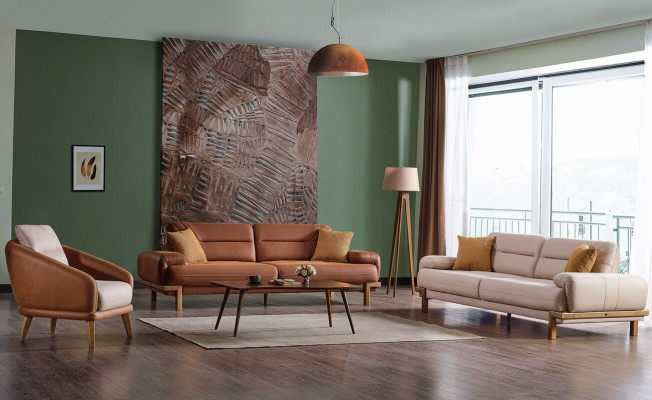 Sofagarnitur 3+3+1 Sitzer Möbel Luxus Set Sofagarnitur Modern Set 3tlg